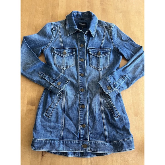 Liverpool Jeans Company Jackets & Blazers - Women's Liverpool Jeans Company Long Denim Jacket Sz XS Tapered Waist Buttons